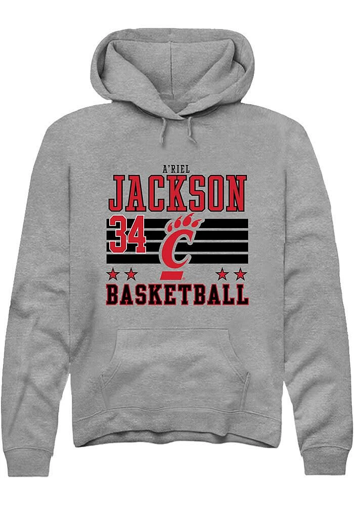A'riel Jackson Rally Cincinnati Bearcats Mens NIL Striped Long Sleeve Hoodie