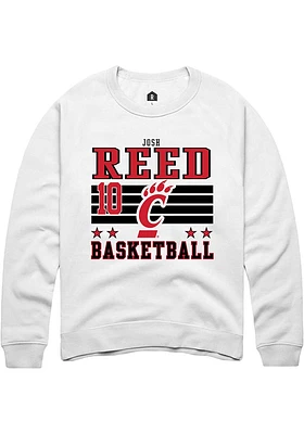 Josh Reed Rally Cincinnati Bearcats Mens NIL Striped Long Sleeve Crew Sweatshirt