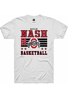 Braylen Nash  Ohio State Buckeyes White Rally NIL Striped Short Sleeve T Shirt