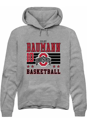 Colby Baumann Rally Ohio State Buckeyes Mens NIL Striped Long Sleeve Hoodie