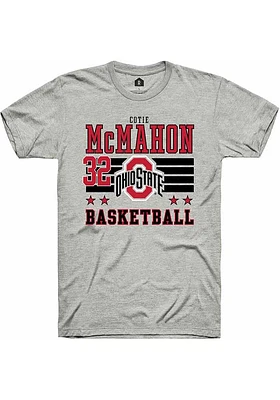 Cotie McMahon  Ohio State Buckeyes Ash Rally NIL Striped Short Sleeve T Shirt