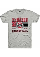 Cotie McMahon  Ohio State Buckeyes Ash Rally NIL Striped Short Sleeve T Shirt