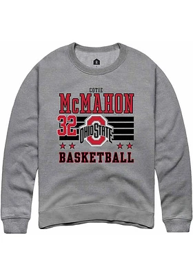 Cotie McMahon Rally Ohio State Buckeyes Mens NIL Striped Long Sleeve Crew Sweatshirt