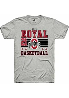 Devin Royal  Ohio State Buckeyes Ash Rally NIL Striped Short Sleeve T Shirt