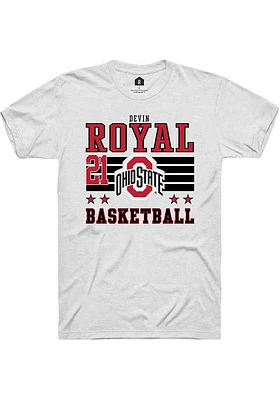 Devin Royal  Ohio State Buckeyes White Rally NIL Striped Short Sleeve T Shirt
