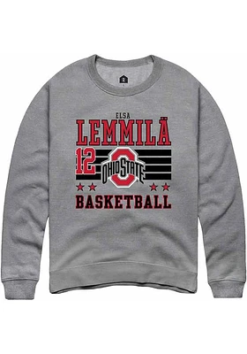 Elsa Lemmilä Rally Ohio State Buckeyes Mens NIL Striped Long Sleeve Crew Sweatshirt