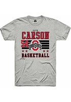 Faith Carson  Ohio State Buckeyes Ash Rally NIL Striped Short Sleeve T Shirt