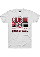 Faith Carson  Ohio State Buckeyes White Rally NIL Striped Short Sleeve T Shirt