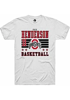 Kaia Henderson  Ohio State Buckeyes White Rally NIL Striped Short Sleeve T Shirt