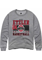 Kalen Etzler Rally Ohio State Buckeyes Mens NIL Striped Long Sleeve Crew Sweatshirt