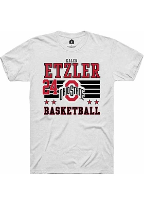 Kalen Etzler  Ohio State Buckeyes White Rally NIL Striped Short Sleeve T Shirt
