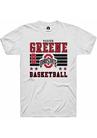 Madison Greene  Ohio State Buckeyes White Rally NIL Striped Short Sleeve T Shirt