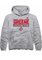 Madison Greene  Rally Ohio State Buckeyes Youth Grey NIL Stacked Box Long Sleeve Hoodie