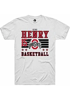 Seini Henry  Ohio State Buckeyes White Rally NIL Striped Short Sleeve T Shirt