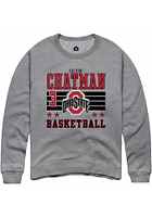 Taison Chatman Rally Ohio State Buckeyes Mens NIL Striped Long Sleeve Crew Sweatshirt