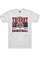 Taylor Thierry  Ohio State Buckeyes White Rally NIL Striped Short Sleeve T Shirt