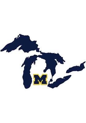 Michigan Wolverines 3x5 Logo Auto Decal - Blue