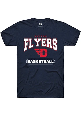 Rally Dayton Flyers Navy Blue Basketball Short Sleeve Fashion T Shirt