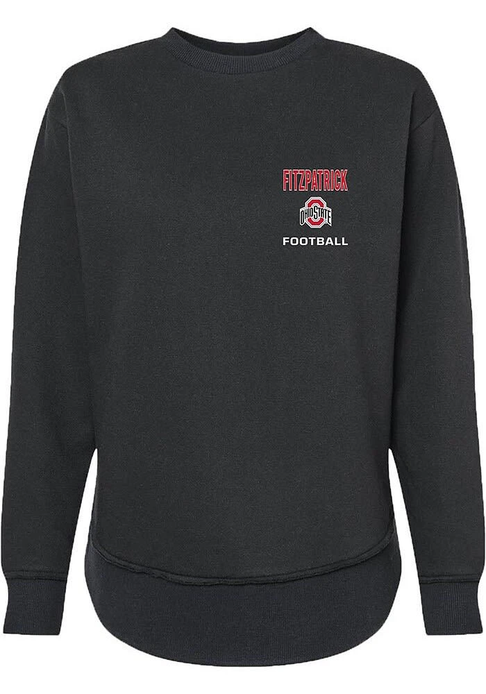 George Fitzpatrick  Rally Ohio State Buckeyes Womens Black NIL Embroidered Crew Sweatshirt