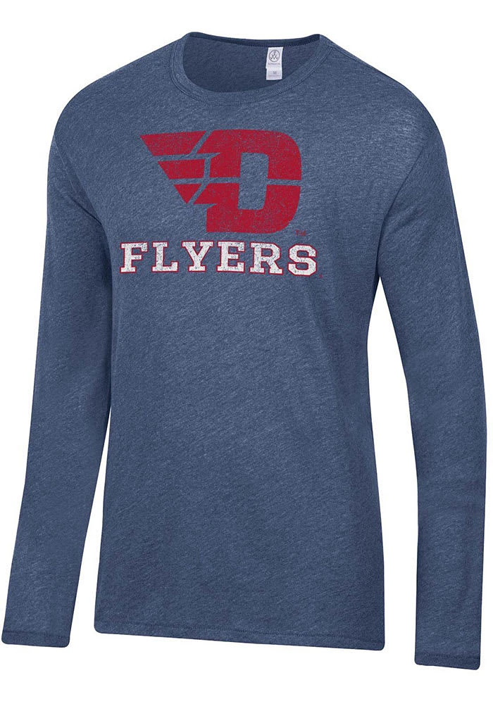 Alternative Apparel Dayton Flyers Navy Blue Keeper Long Sleeve Fashion T Shirt