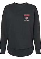 Ben Hutchinson  Rally Ohio State Buckeyes Womens Black NIL Embroidered Crew Sweatshirt