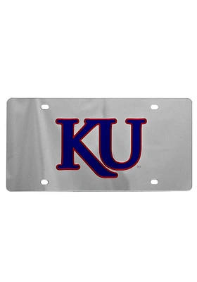 Kansas Jayhawks Silver Trajan KU Car Accessory License Plate