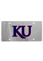 Kansas Jayhawks Silver Trajan KU Car Accessory License Plate