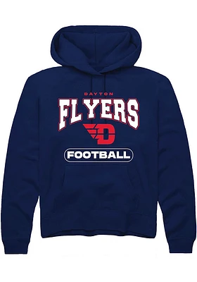 Rally Dayton Flyers Mens Navy Blue Football Long Sleeve Hoodie