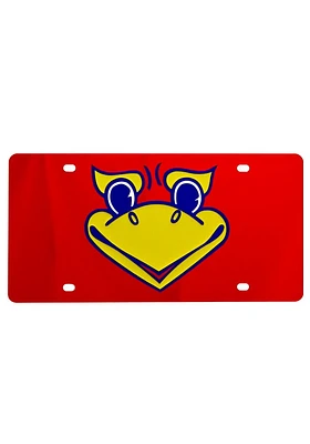 Kansas Jayhawks Red Beak Em Red Car Accessory License Plate