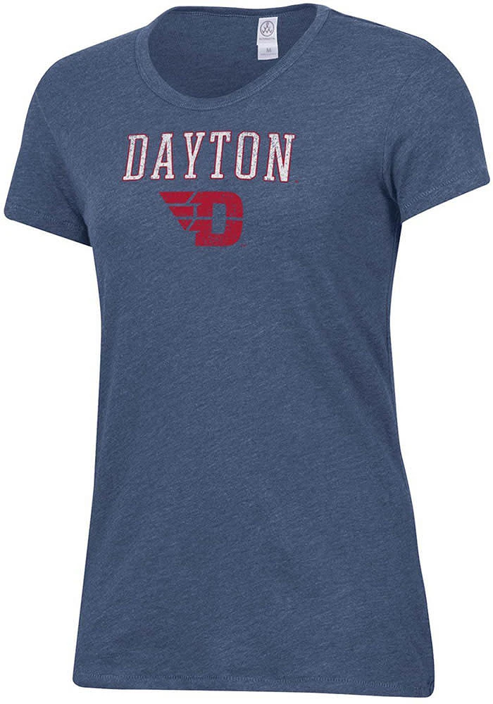 Alternative Apparel Dayton Flyers Womens Navy Blue Keepsake Short Sleeve T-Shirt