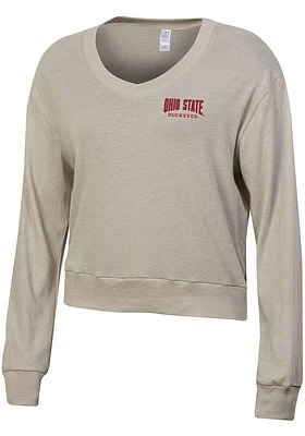 Alternative Apparel Ohio State Buckeyes Womens Oatmeal Slouchy LS Tee