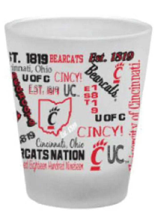 Cincinnati Bearcats Campus Wrap Frosted Shot Glass