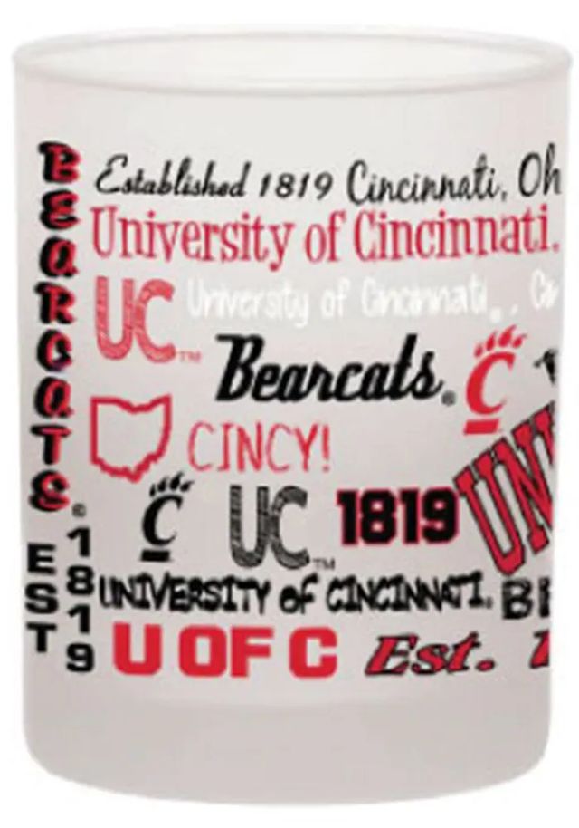 Cincinnati Bearcats 14 oz Campus Wrap Rock Glass