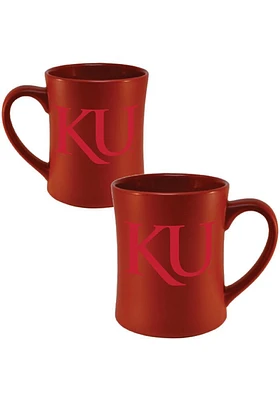 Kansas Jayhawks 16oz Tonal Matte Secondary Ceramic Mug - Crimson