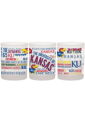 Kansas Jayhawks 14 oz Campus Wrap Rock Glass - Blue