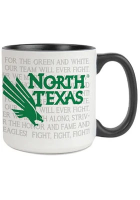 North Texas Mean Green 20oz Fight Song Ceramic Mug - White