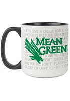 North Texas Mean Green 20oz Fight Song Ceramic Mug - White