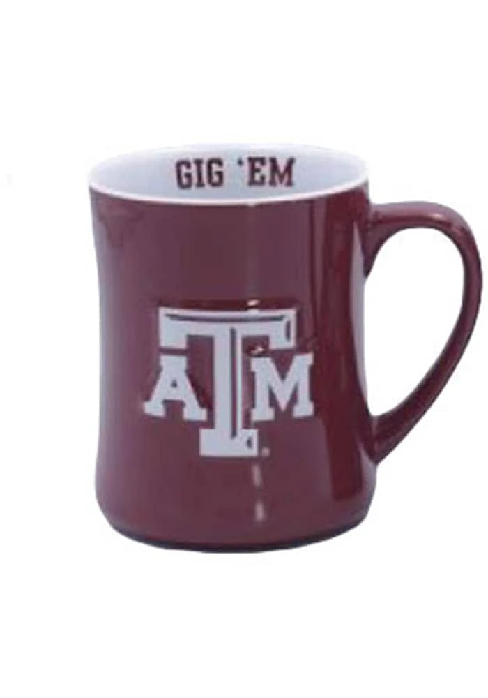 Texas A&M Aggies 16 oz Logo Relief Diner Ceramic Mug - Maroon
