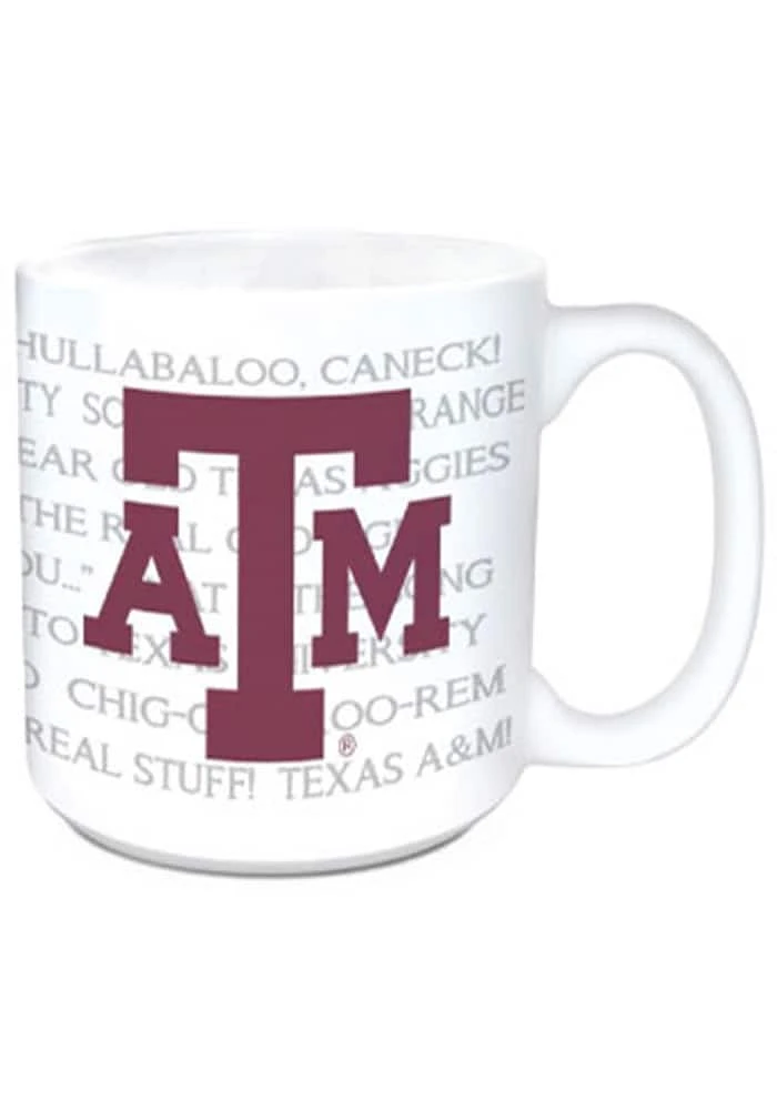 Texas A&M Aggies 20oz Fight Song Ceramic Mug - White