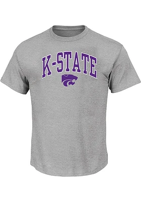 K-State Wildcats Mens Grey Arch Mascot Big and Tall T-Shirt