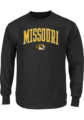 Missouri Tigers Mens Black Arch Mascot Big and Tall Long Sleeve T-Shirt