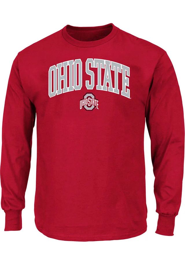 Ohio State Buckeyes Mens Arch Mascot Big and Tall Long Sleeve T-Shirt