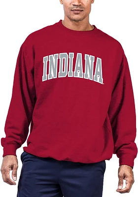 Indiana Hoosiers Mens Red Arch Twill Big and Tall Crew Sweatshirt