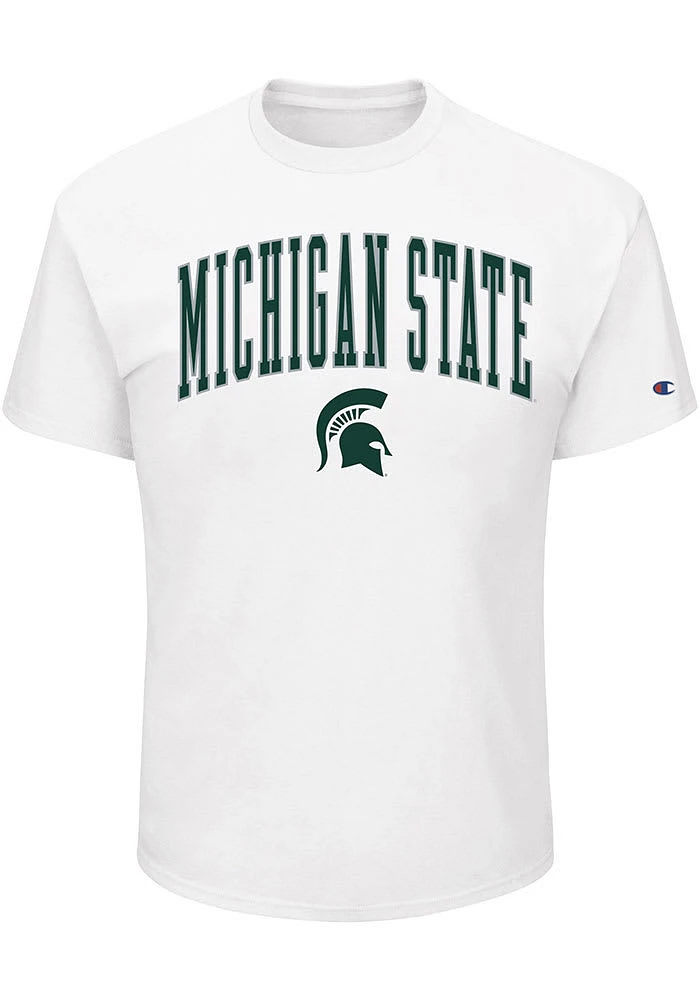 Michigan State Spartans Mens White Arch Mascot Big and Tall T-Shirt