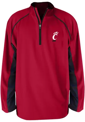 Cincinnati Bearcats Mens Red Side Panel Big and Tall 1/4 Zip Pullover