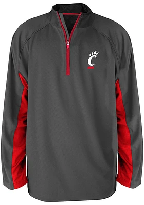 Cincinnati Bearcats Mens Charcoal Side Panel Big and Tall Qtr Zip