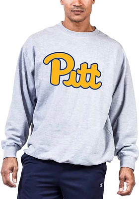Pitt Panthers Mens Grey Big Logo and Tall Crew Sweatshirt