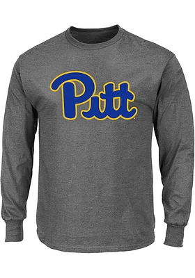 Pitt Panthers Mens Charcoal Big Logo and Tall Long Sleeve T-Shirt