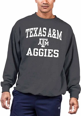 Texas A&M Aggies Mens Charcoal Number One Big and Tall Crew Sweatshirt