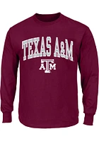 Texas A&M Aggies Mens Maroon Arch Mascot Big and Tall Long Sleeve T-Shirt